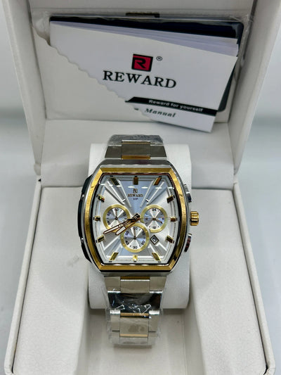 Reward White Dial Two Tone Quartz Watch