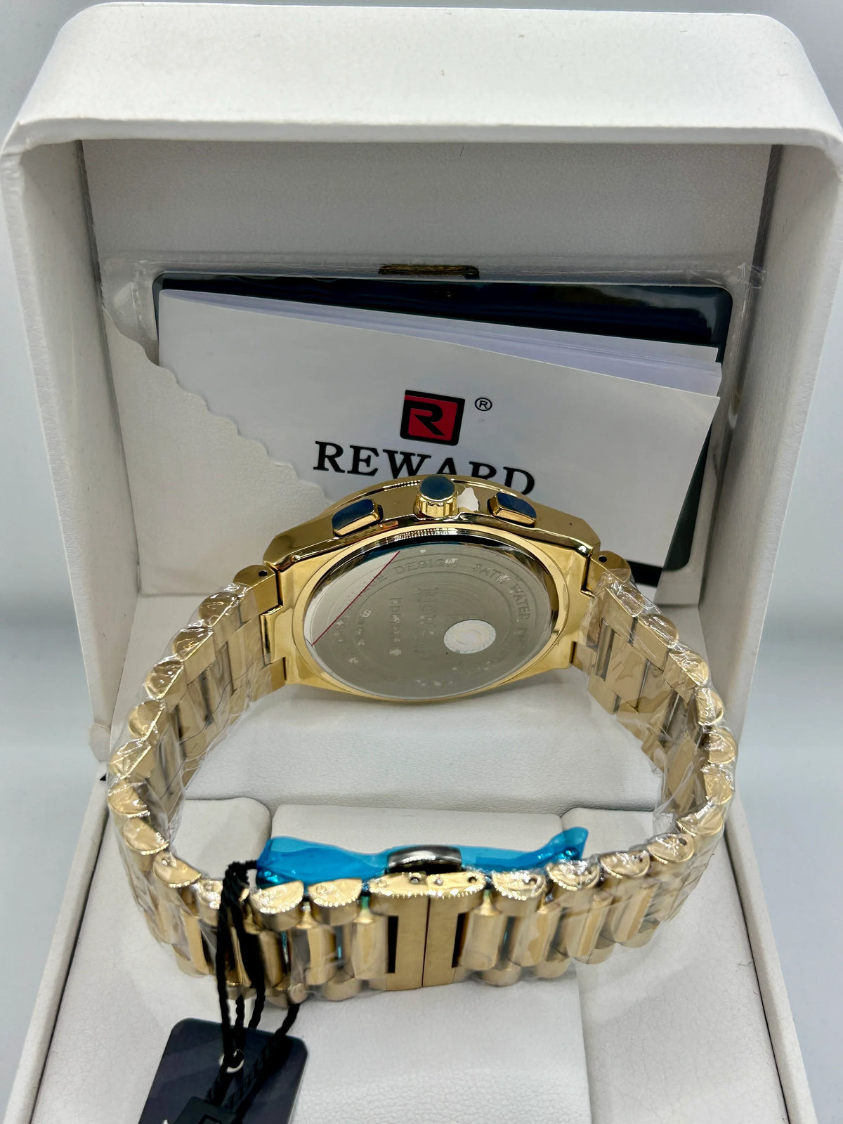 Reward Gold Blue Dial Quartz Chronograph Watch