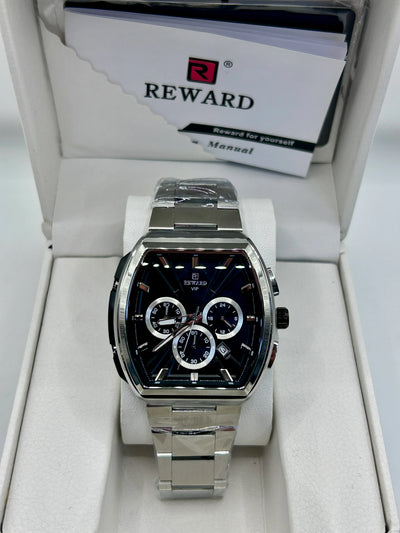 Reward Black Dial Stainless Steel Chronograph Watch