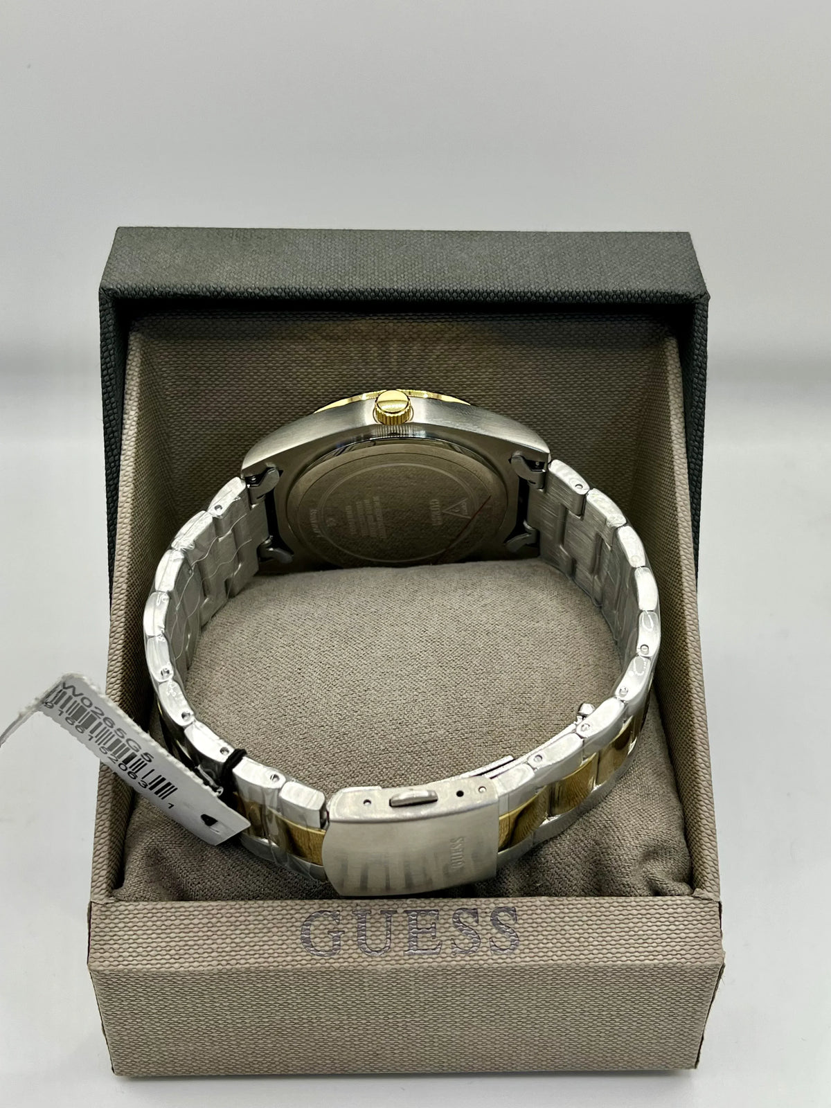 Guess Black Dial Two Tone Watch