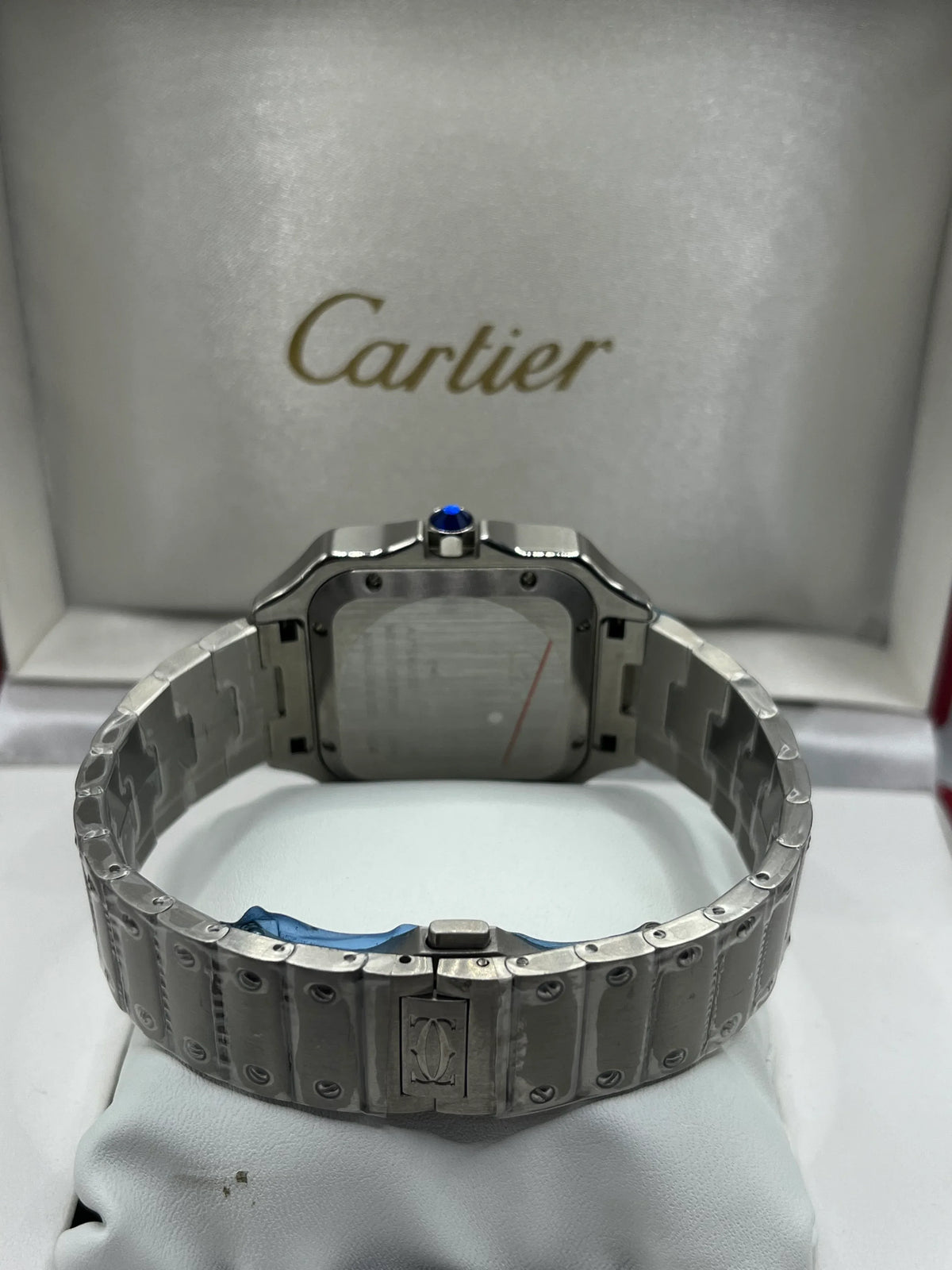 Cartier Santos Brown Dial Stainless Steel Watch