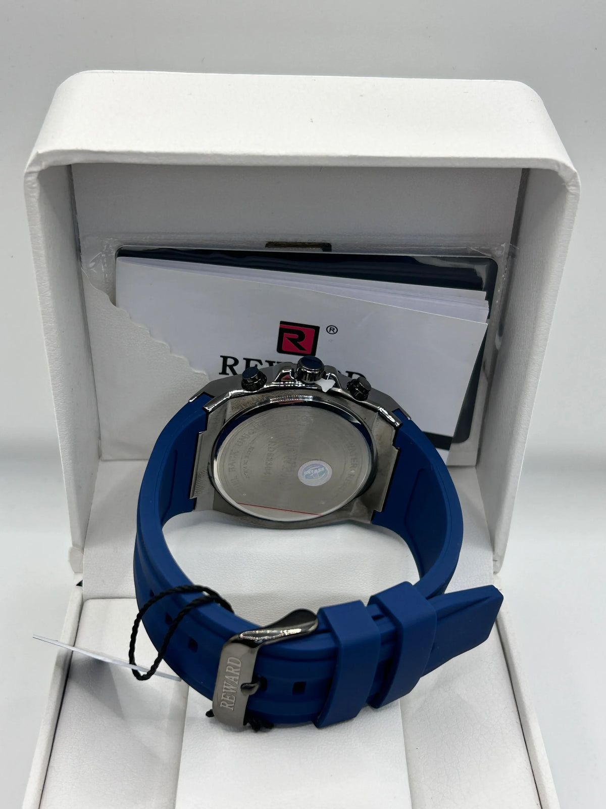Reward Blue Chronograph Dial Blue Rubber Strap Quartz Watch