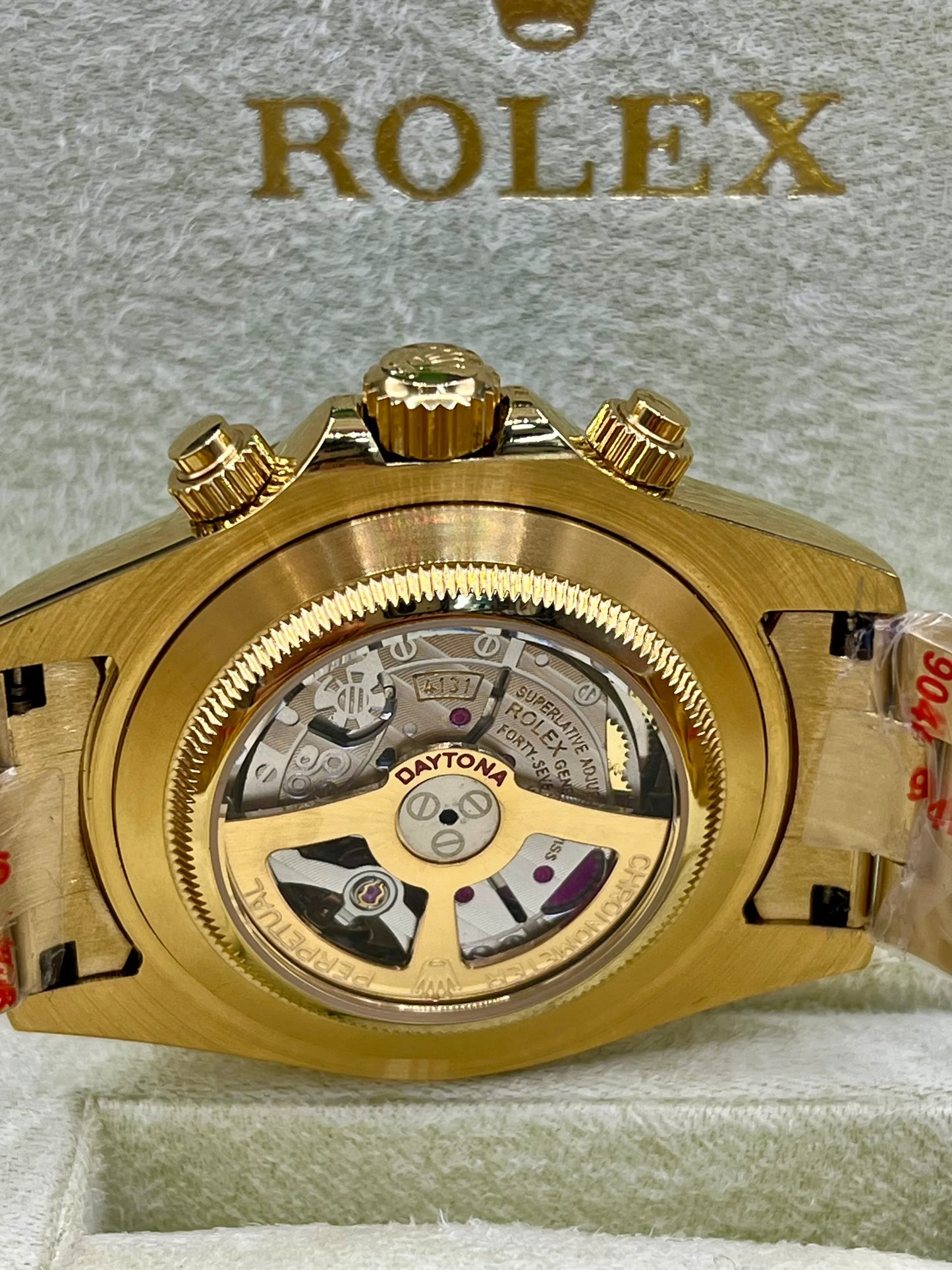 Rolex Daytona Gold Black Dial Chronograph Watch