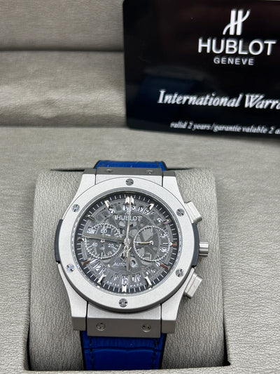 Hublot Big Bang White Case Skeleton Blue Strap Watch