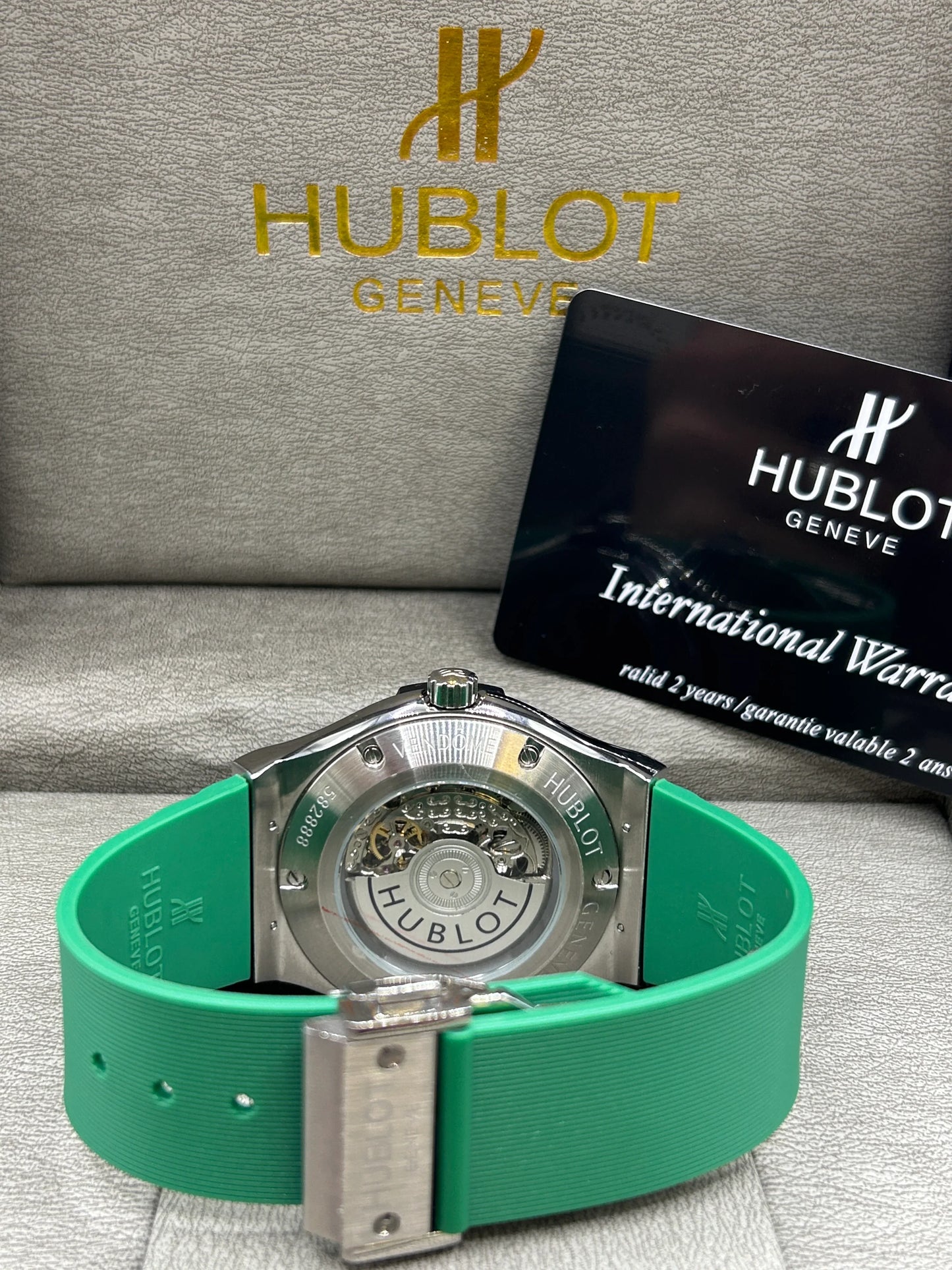 Hublot Big Bang Green Dial Rubber Strap Watch