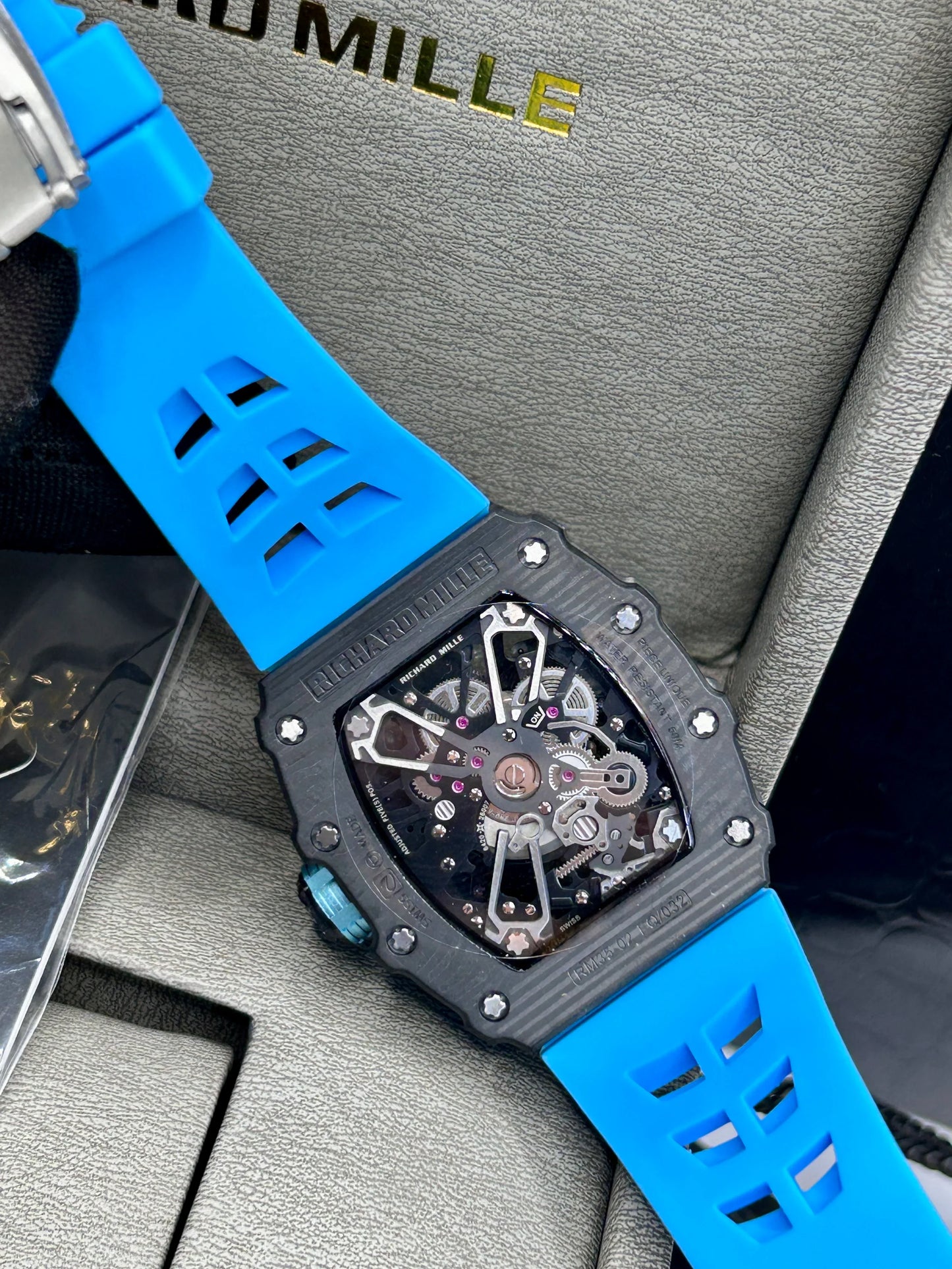 Richard Mille Blue Strap Skeleton Watch