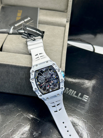 Richard Mille White Strap Skeleton Watch