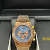 Audemars Piguet Royal Oak Rose Gold Blue Chronograph Watch