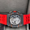 Richard Mille Black Case Red Strap Skeleton Watch