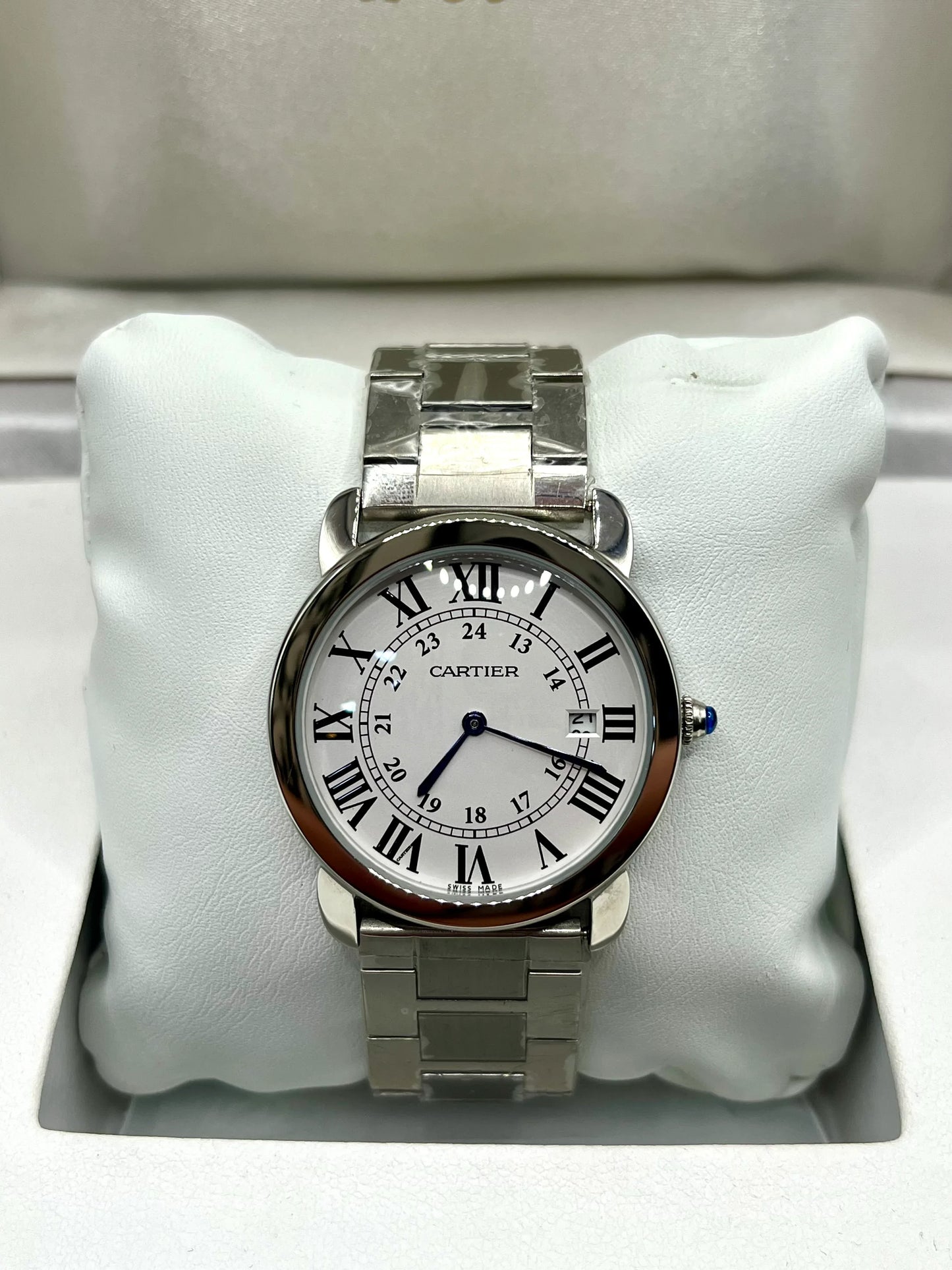 Cartier Ballon Bleu White Dial Stainless Steel Watch