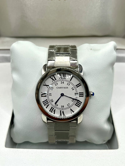 Cartier Ballon Bleu White Dial Stainless Steel Watch