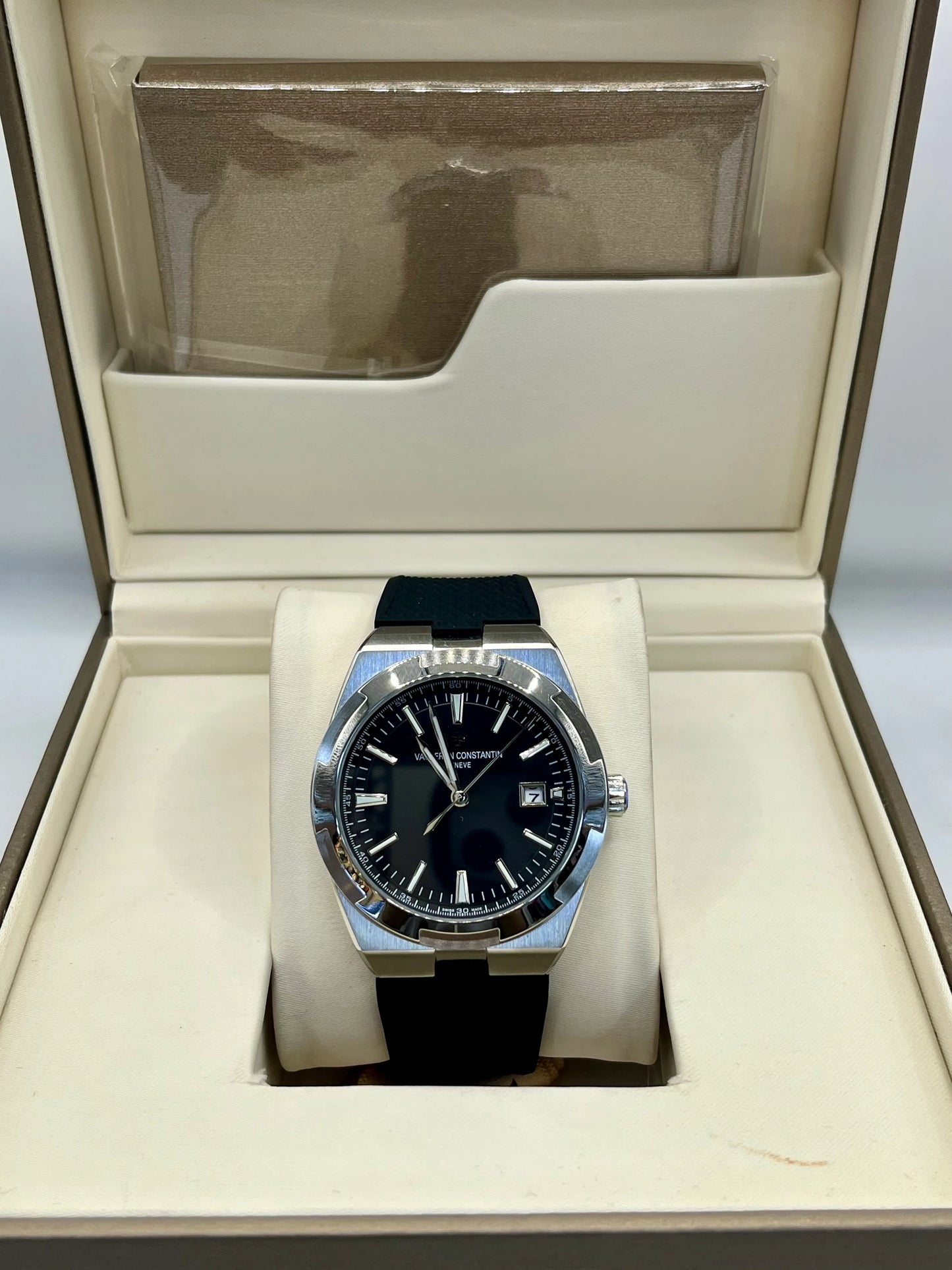 Vacheron Constantin Blue Dial Black Strap Watch