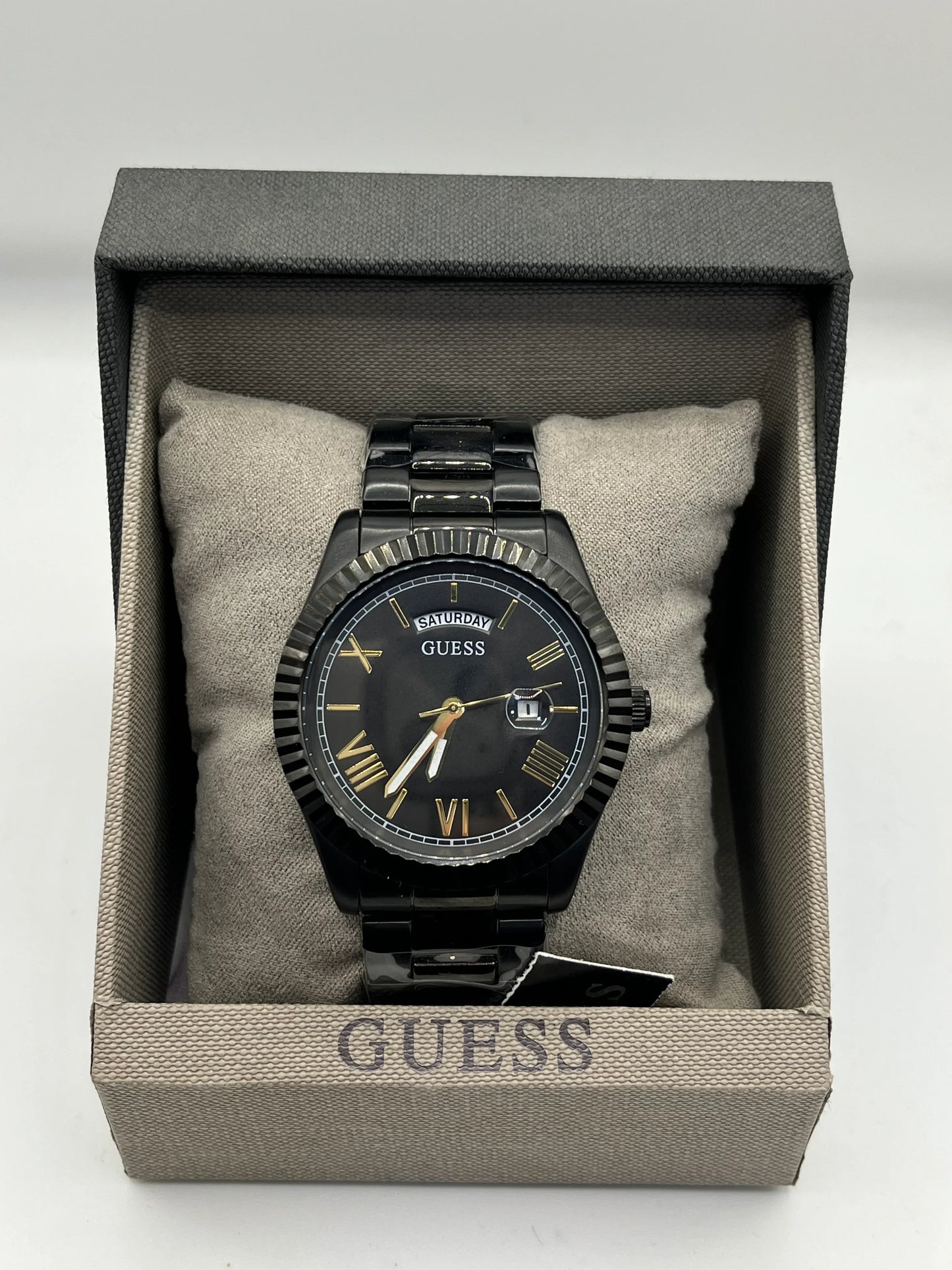Guess Black Dial Black Stainless Steel Watch