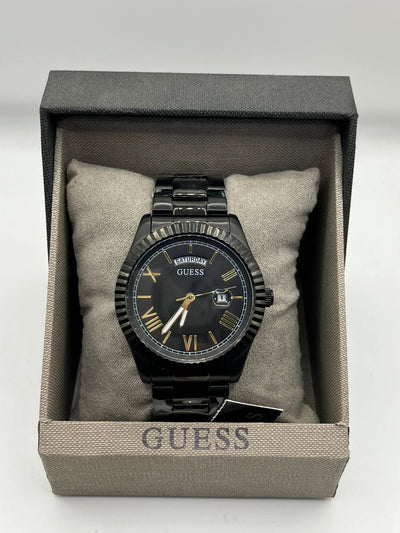 Guess Black Dial Black Stainless Steel Watch