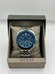 Guess Blue Dial Stainless Steel Chronograph Watch