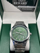 REWARD Luxury Chronograph Watch – Green Dial Stainless Steel