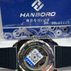 Hanboro Dark Blue Dial Leather Automatic Watch