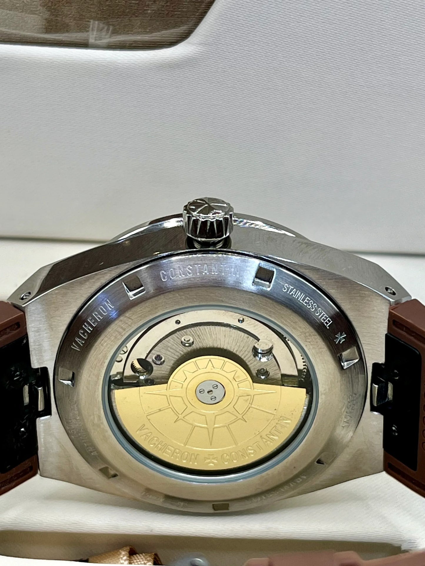 Vacheron Constantin Brown Leather Black Dial Watch