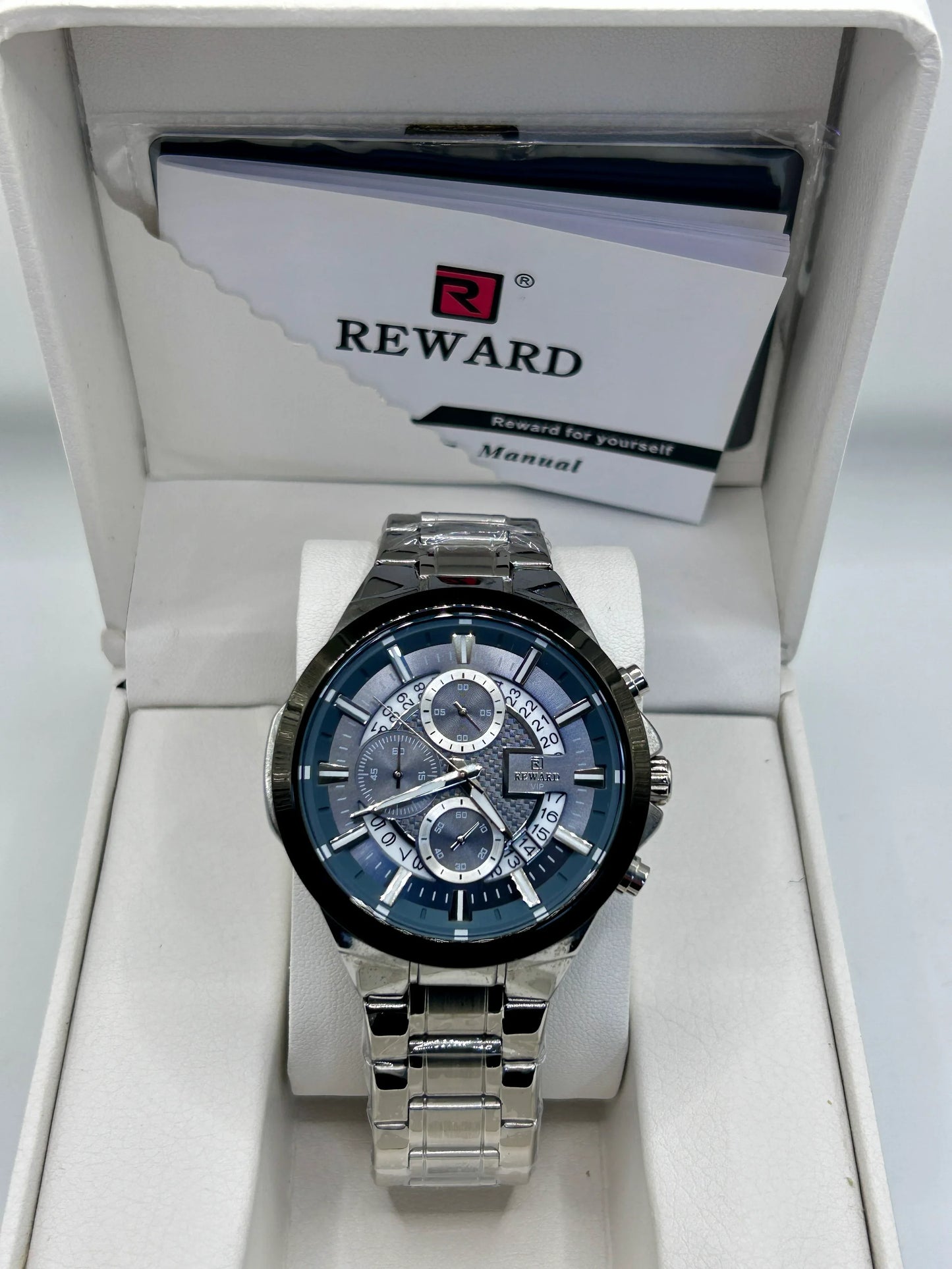 Reward Blue Dial Stainless Steel Quartz Watch
