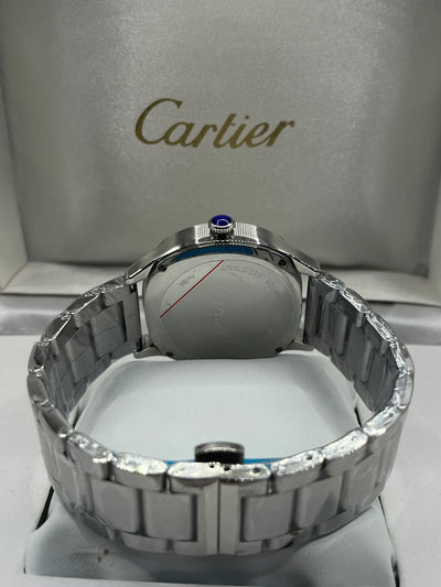 Cartier Silver Dial Stainless Steel Watch