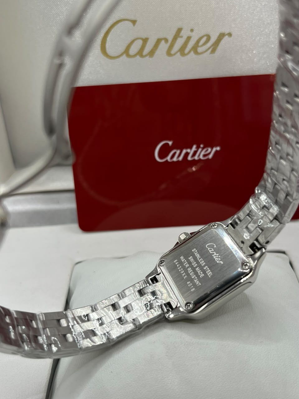 Cartier Panthère Watch Silver Dial Silver Stainless Steel Bracelet (Copy)