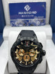 Hanboro Black and Gold Dial Chronograph Watch