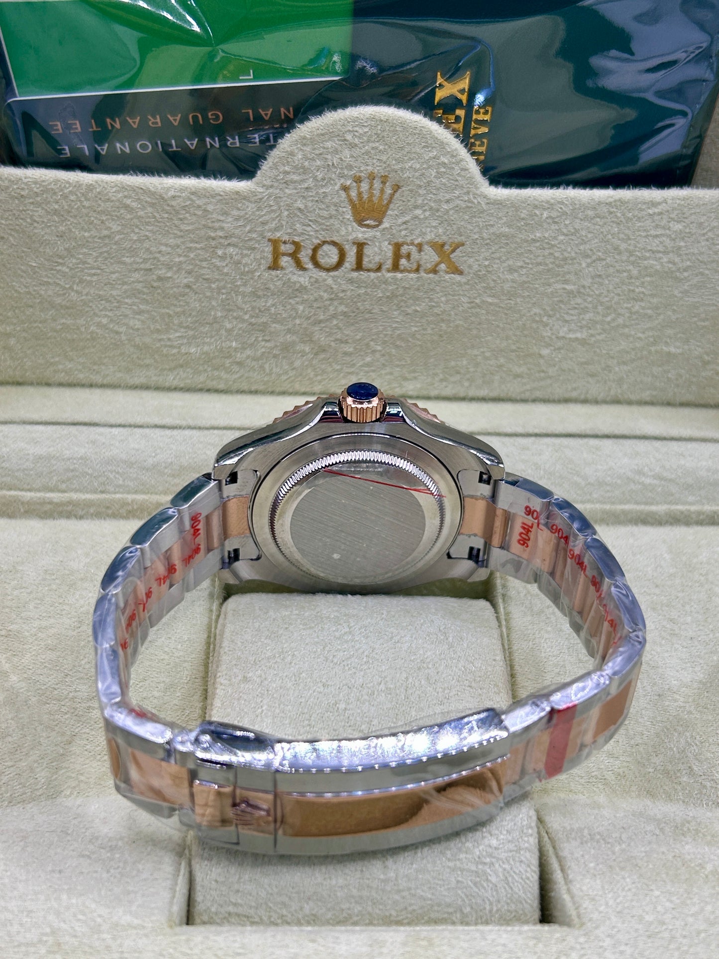 Rolex Yacht Master Rose Gold Red Dial Watch