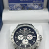 Hanboro Blue Dial Leather Chronograph Watch