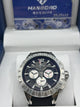 Hanboro Blue Dial Leather Chronograph Watch