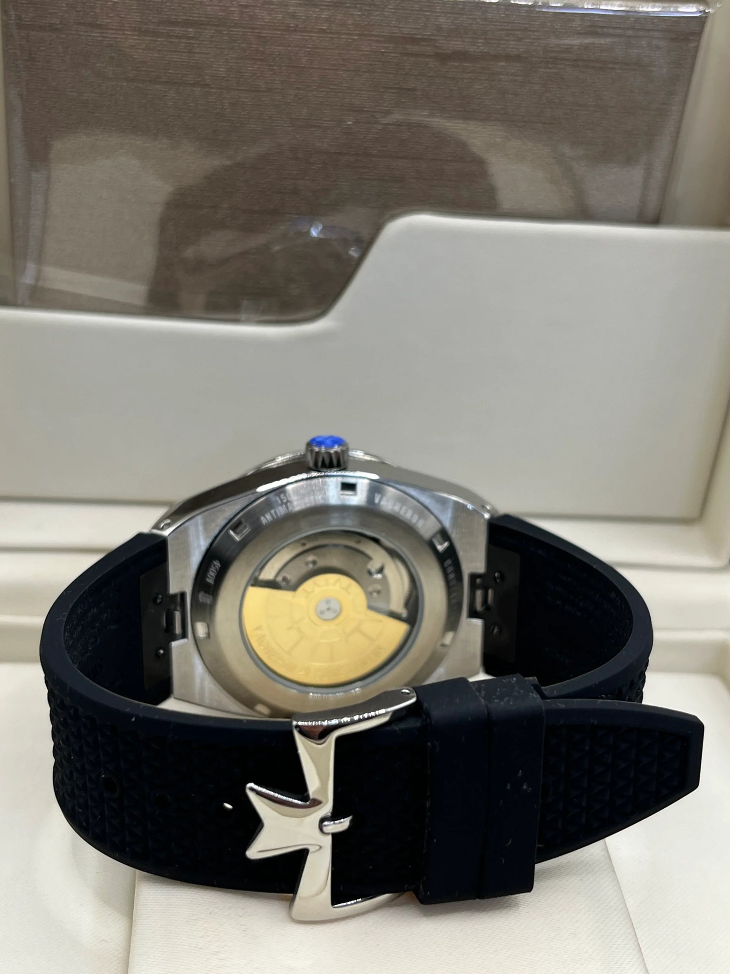Vacheron Constantin Blue Dial Black Strap Watch