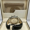 Breitling White Dial Black Leather Chronograph Watch
