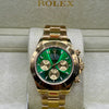 Rolex Daytona Gold Green Dial Chronograph Watch
