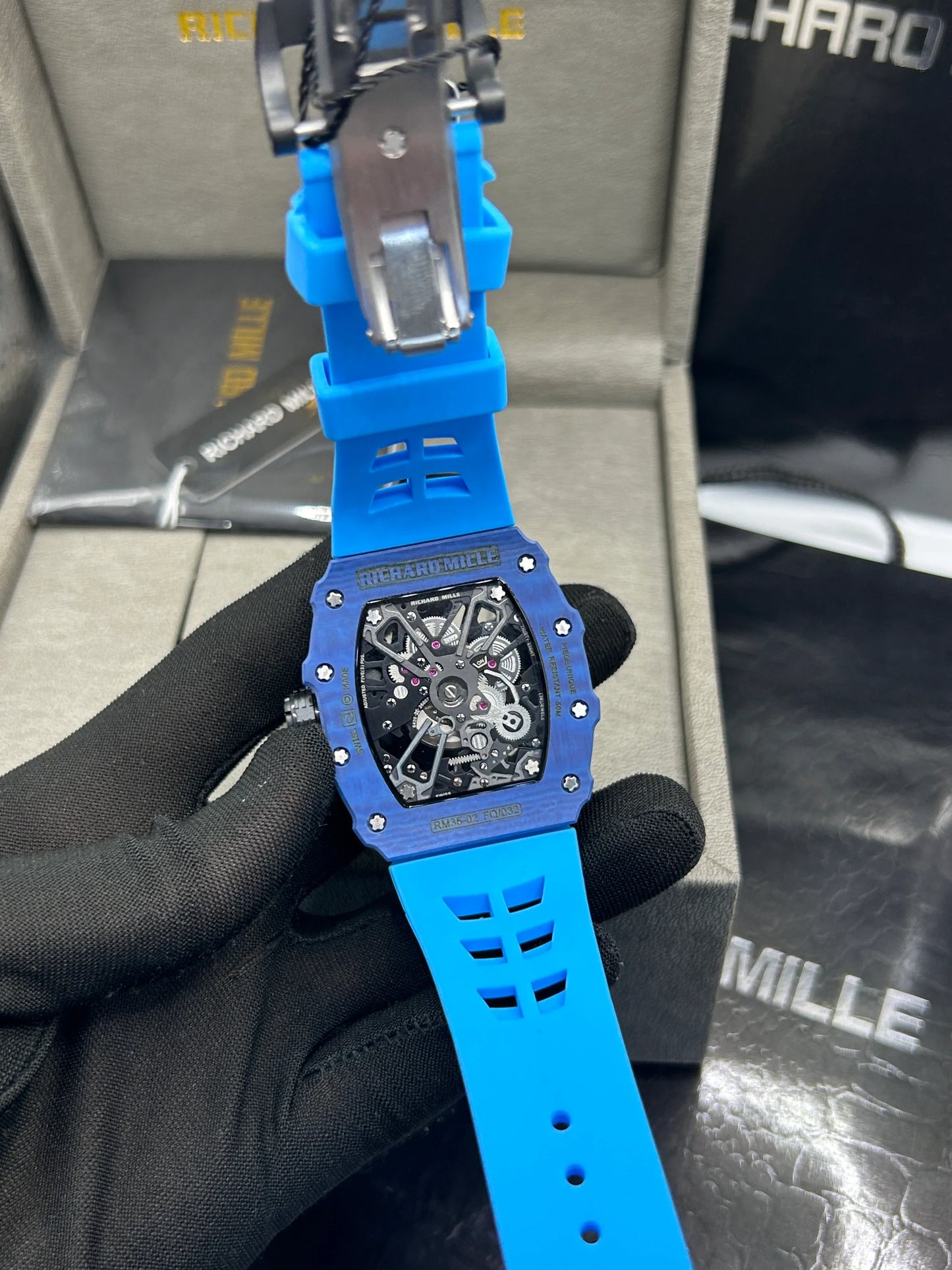 Richard Mille Blue Skeleton Watch