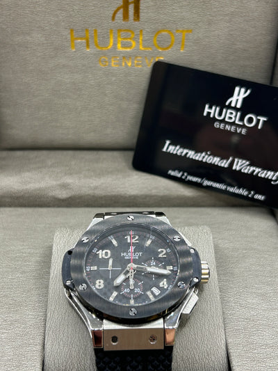 Hublot Big Bang Black Dial Rubber Strap Watch