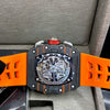 Richard Mille Grey Case Orange Strap Skeleton Watch