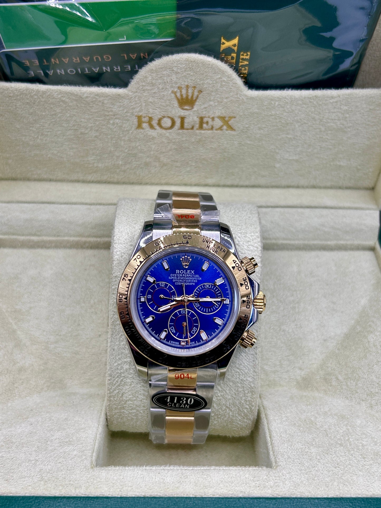 Rolex Daytona Blue Dial Two Tone Chronograph Watch