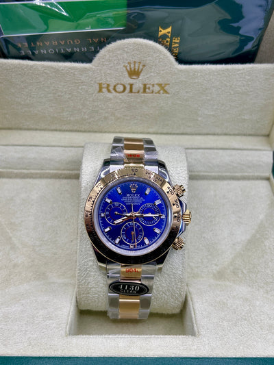 Rolex Daytona Blue Dial Two Tone Chronograph Watch