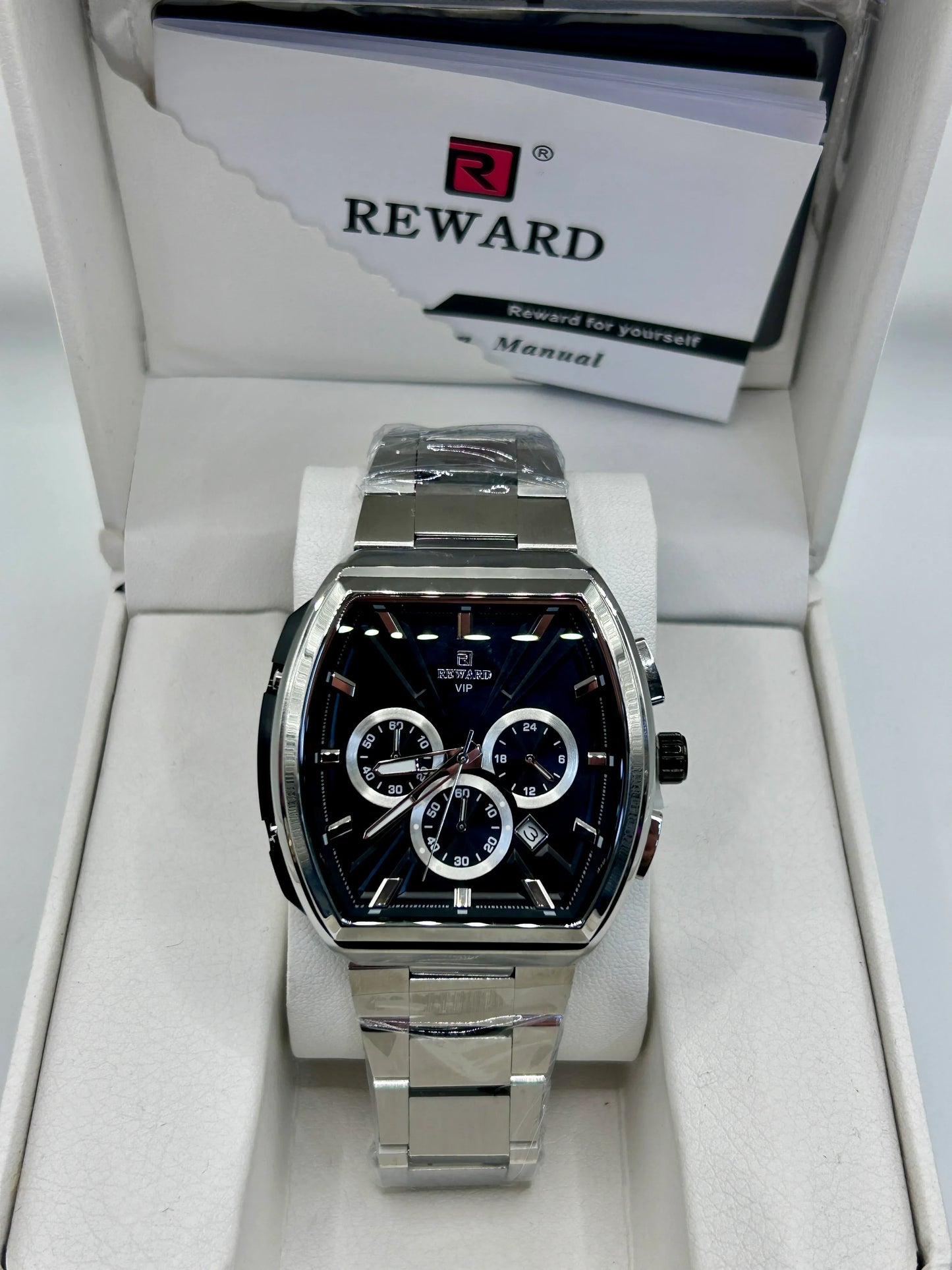 Reward Black Dial Stainless Steel Chronograph Watch