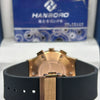 Hanboro Black Dial Gold Case Rubber Strap Watch
