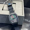 Richard Mille Black Case Black Strap Skeleton Watch