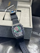 Richard Mille Black Case Black Strap Skeleton Watch
