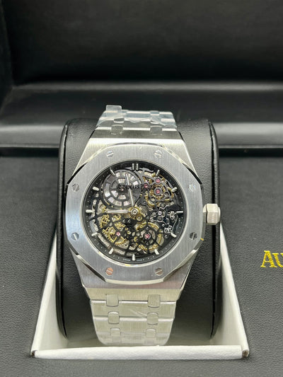 Audemars Piguet Royal Oak Black Skeleton Stainless Steel Watch