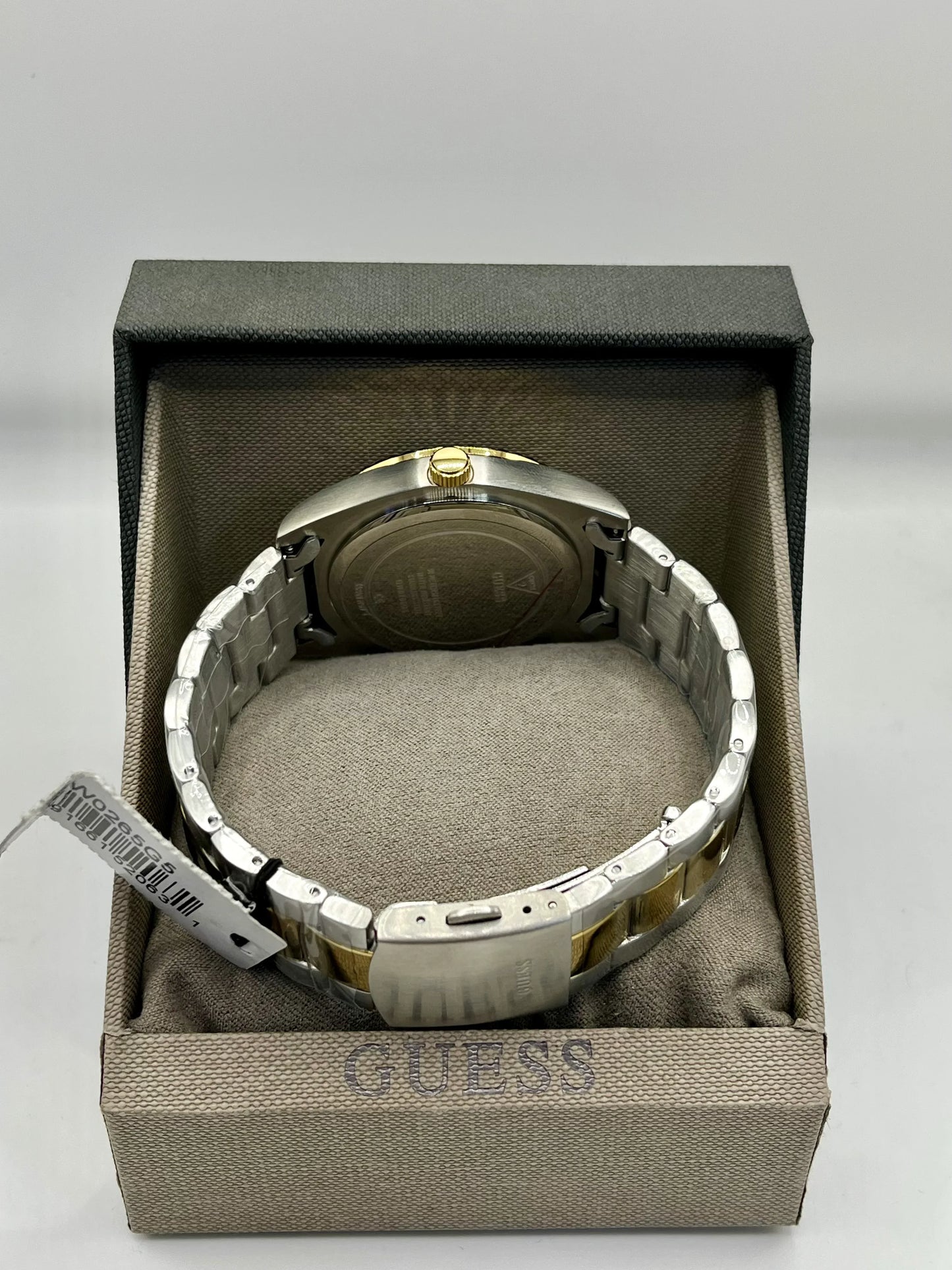 Guess Black Dial Two Tone Watch