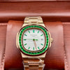 Patek Philippe Nautilus Green Bezel Gold Watch