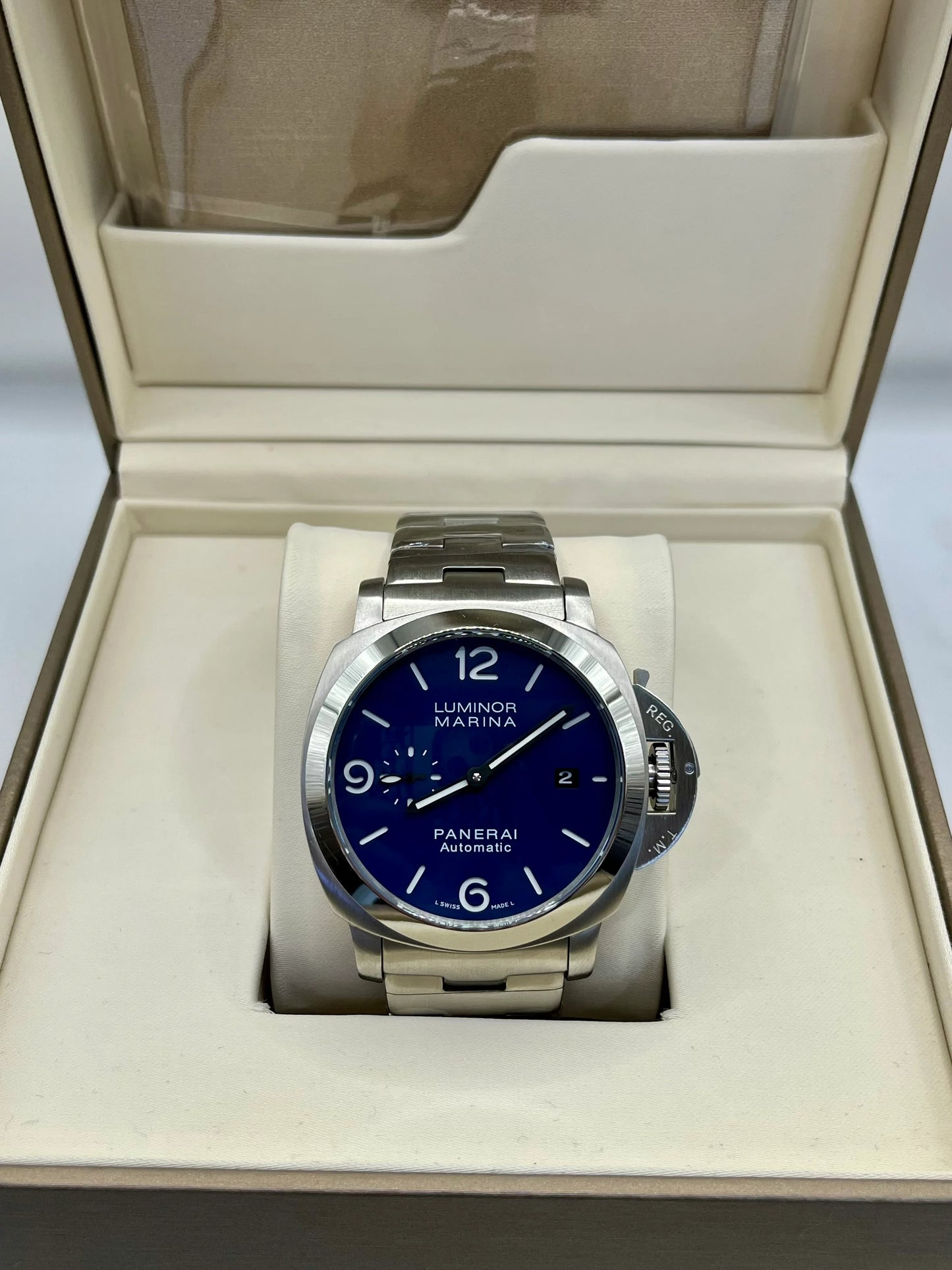 Panerai Luminor Dark Blue Dial Stainless Steel Watch