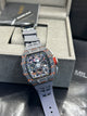 Richard Mille Grey Case Grey Strap Skeleton Watch
