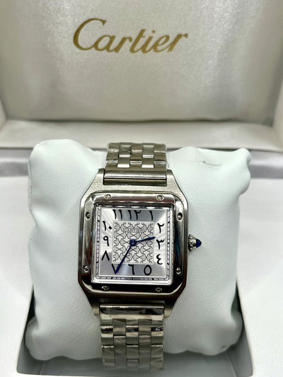 Cartier Santos White Dial Stainless Steel Automatic Watch