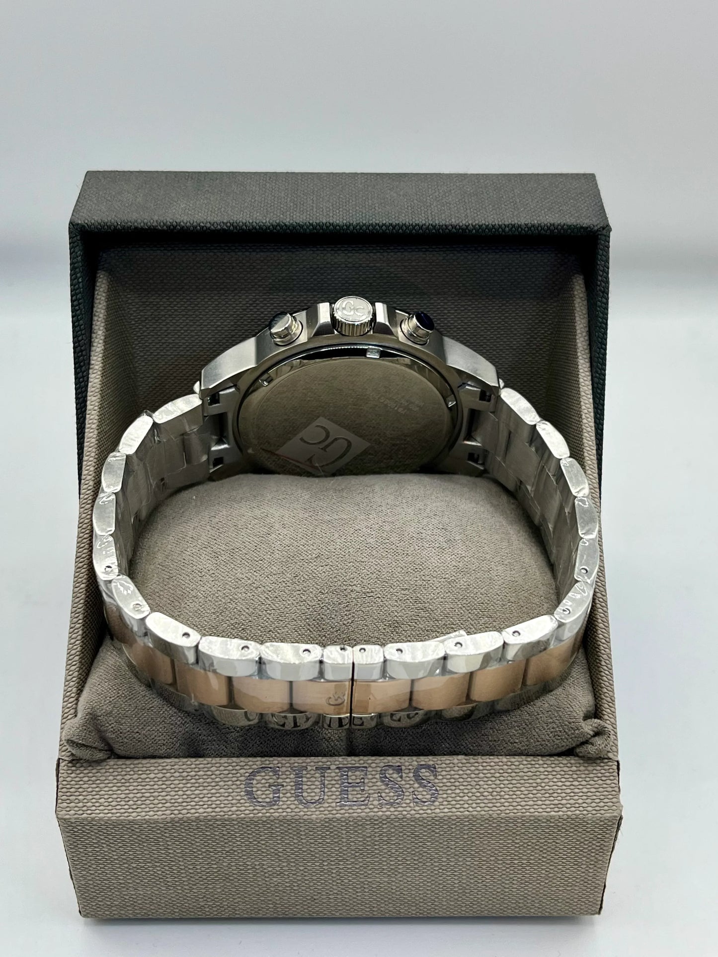 Guess Blue Dial Two Tone Chronograph Watch