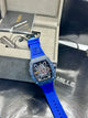 Richard Mille Blue Rubber Strap Skeleton Watch