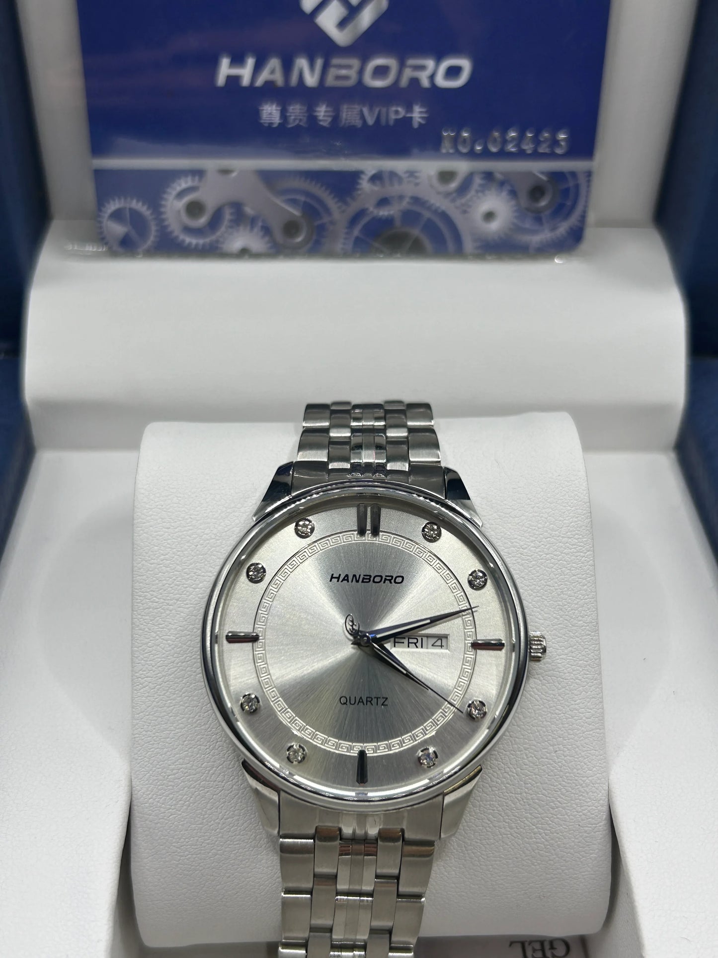 Hanboro Silver Dial Stainless Steel Watch